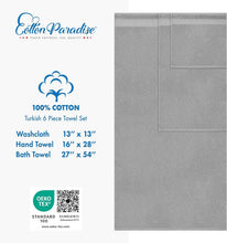 Load image into Gallery viewer, 6-Piece Bath Towel Set: Premium 600 GSM Absorbent Cotton Towels in Light Grey