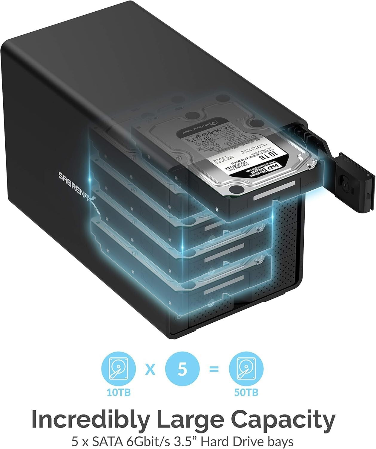 Effortless Data Management: 5-Bay SATA Docking Station with 10Gbps Transfer