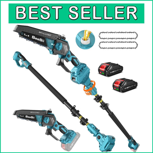 Extendable 10ft Electric Pole Saw - 6'' Mini Chainsaw with Dual Batteries