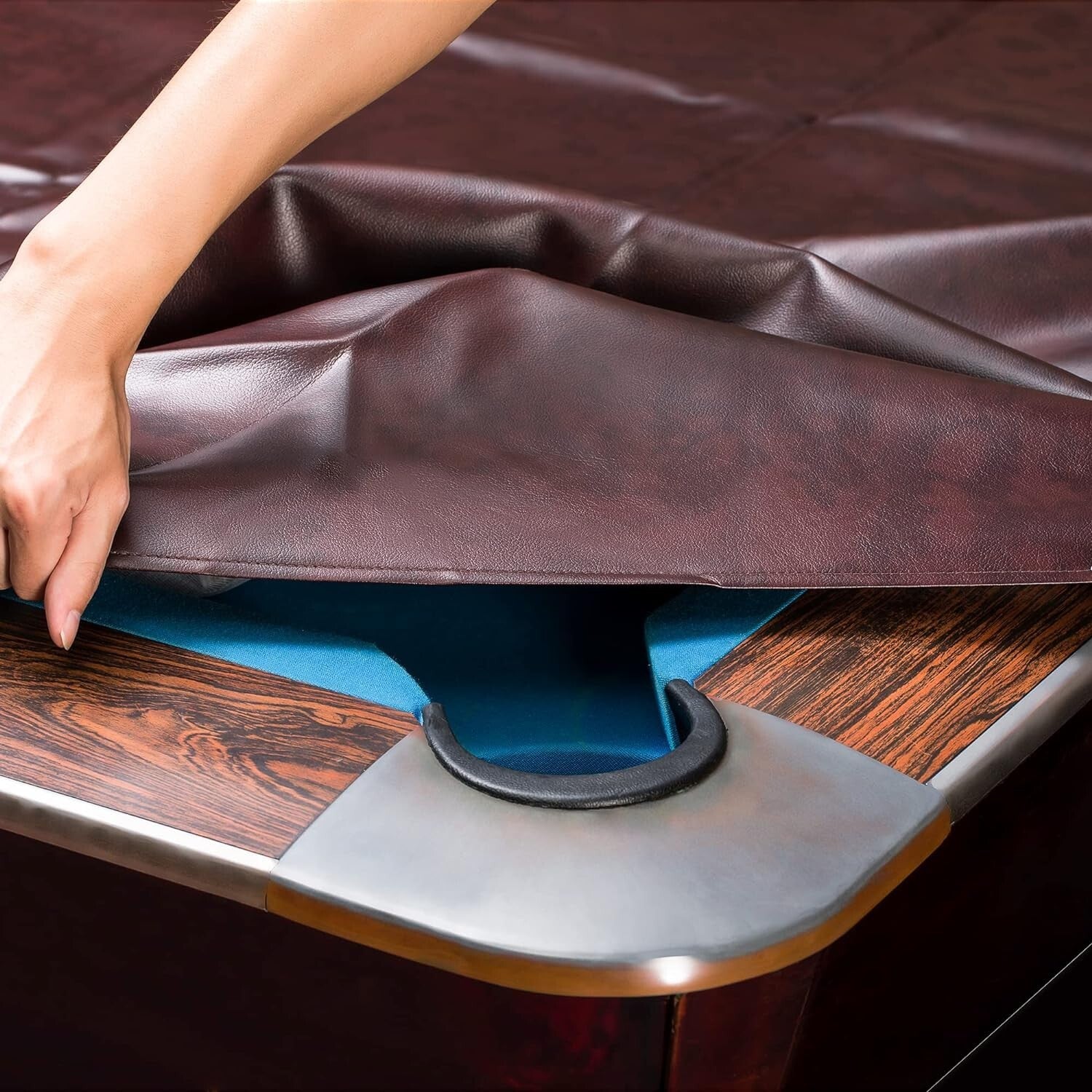 Eco-Friendly Waterproof Leatherette Pool Table Cover for Size 7 to 9 Feet