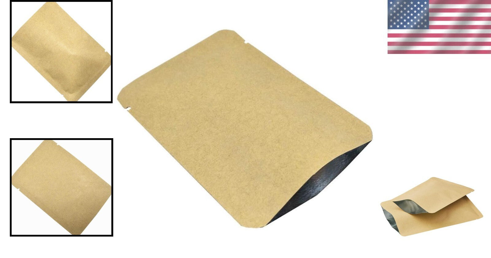 Durable 3.9x5.9 Inch Kraft Paper & Foil Bags - 500 Count for Organizing Snacks