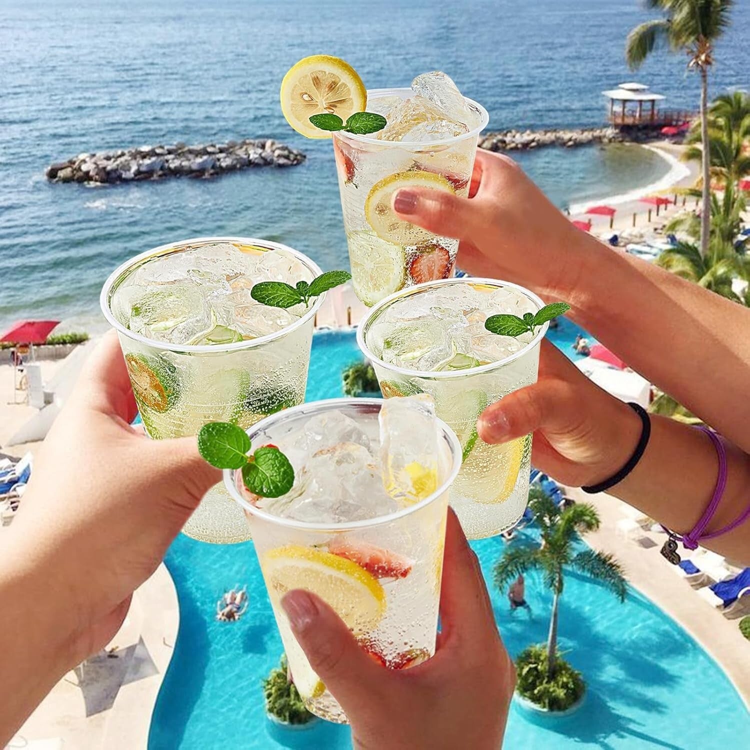 1000 Count Clear Plastic Cups, 12 oz - Perfect for Smoothies, Iced Drinks & More