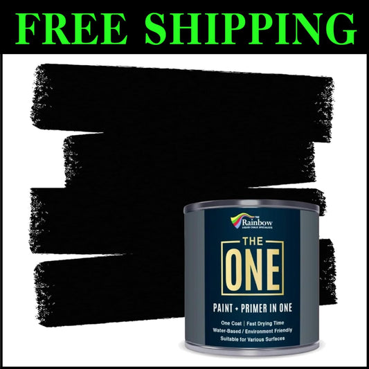 All-in-One 2.5L Paint & Primer - Durable Matte Black for Indoor & Outdoor Use