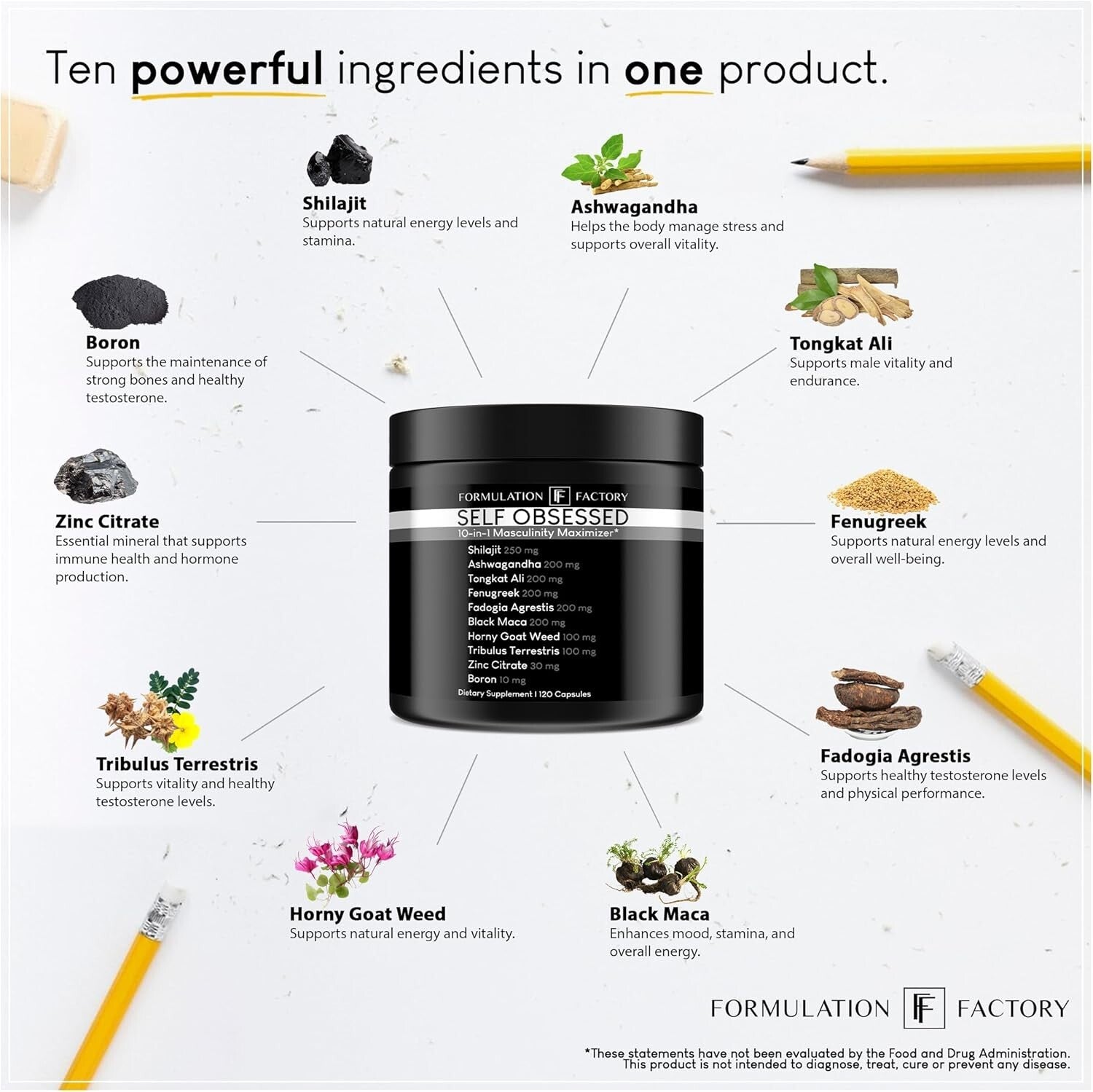 Advanced Male Performance Booster - Includes Ashwagandha & Fenugreek - 120 Count