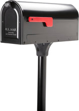 Load image into Gallery viewer, Chic Black Mailbox with In-Ground Post - Complete Installation Kit Included