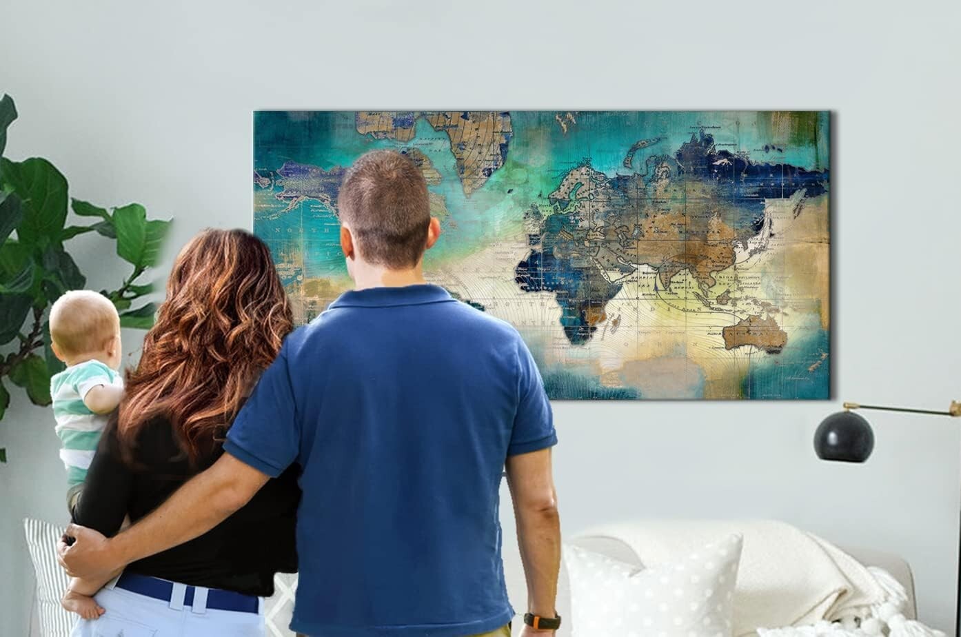 Captivating 24x48 World Map Canvas Wall Art - Perfect for Living Room & Office
