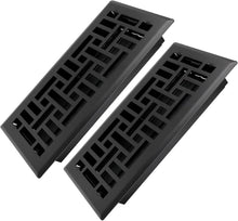 Load image into Gallery viewer, Matte Black 4x10 Heavy Duty Floor Register with Adjustable Air Dampers - 2 Pack