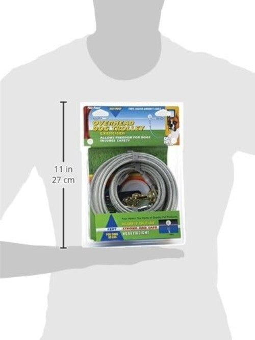 Heavy Duty 100 Feet Dog Run Cable - Outdoor Trolley Exerciser for Large Breeds