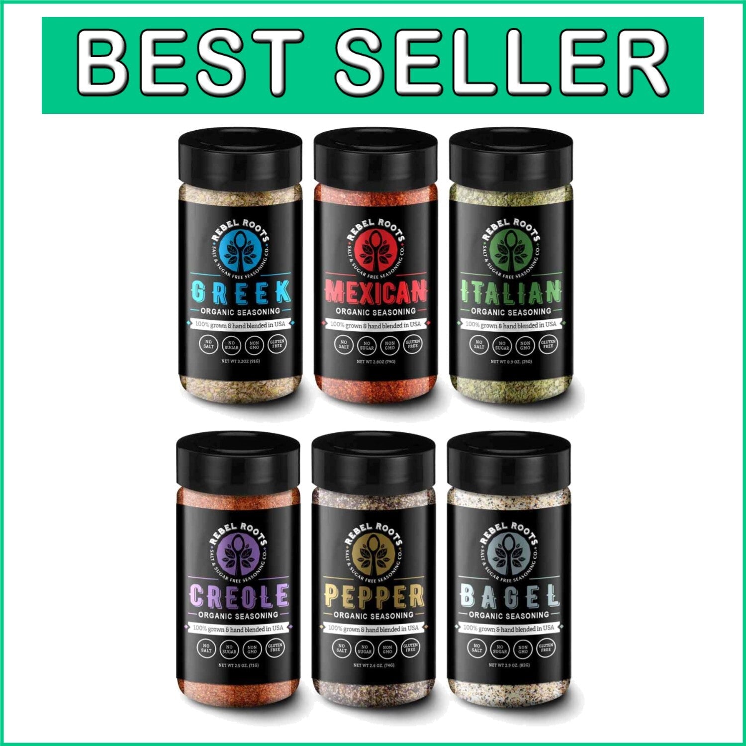 All-Natural Non-GMO Seasoning, Salt-Free 6-Pack – Perfect Meal Prep Companion