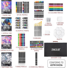 Load image into Gallery viewer, Portable 150-Piece Art Supplies Set with Professional Wooden Case for All Ages