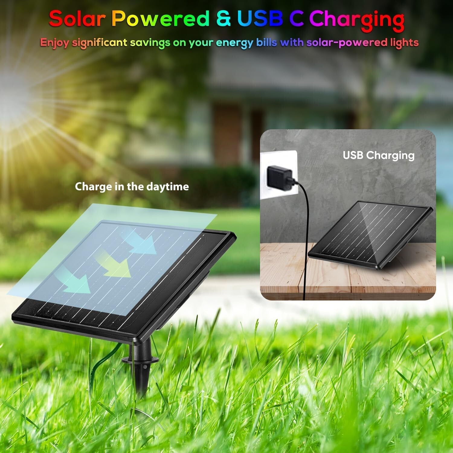 High-Capacity Solar RGBW Spot Lights - Waterproof & Easy Installation Set