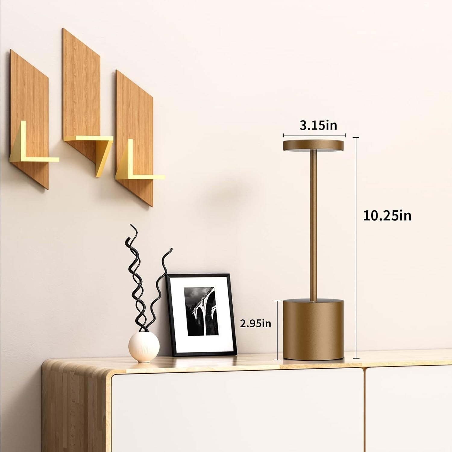 Dimmable Aluminum LED Table Lamp - Cordless & Rechargeable for Indoor/Outdoor