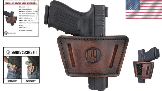Comfortable CCW Gun Holster in 100% Leather - Quick Draw for Everyday Carry