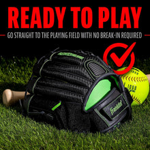 Load image into Gallery viewer, Versatile Lime Softball Glove - 12.5" Lightweight &amp; Adjustable for All Ages