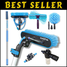 Load image into Gallery viewer, Composite 24ft Cleaning Tool: Adjustable Water-Fed Brush &amp; Squeegee for Home Use