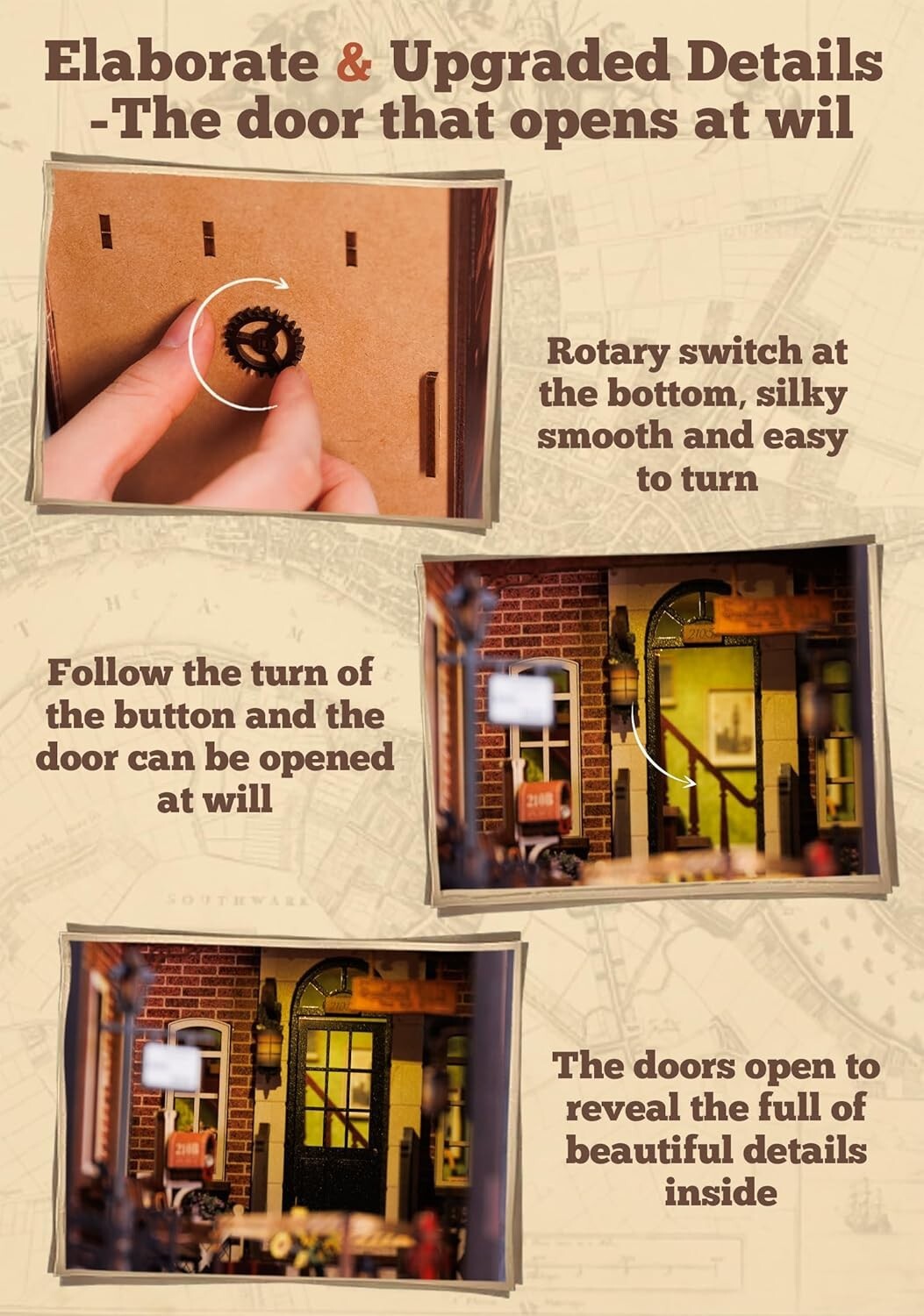 Rose Detective Agency DIY Book Nook Kit - Magical Miniature Decor with LED Light
