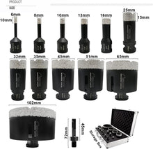 Load image into Gallery viewer, Compact Diamond Core Drill Bits Set with SDS Adapter for Precision Cutting