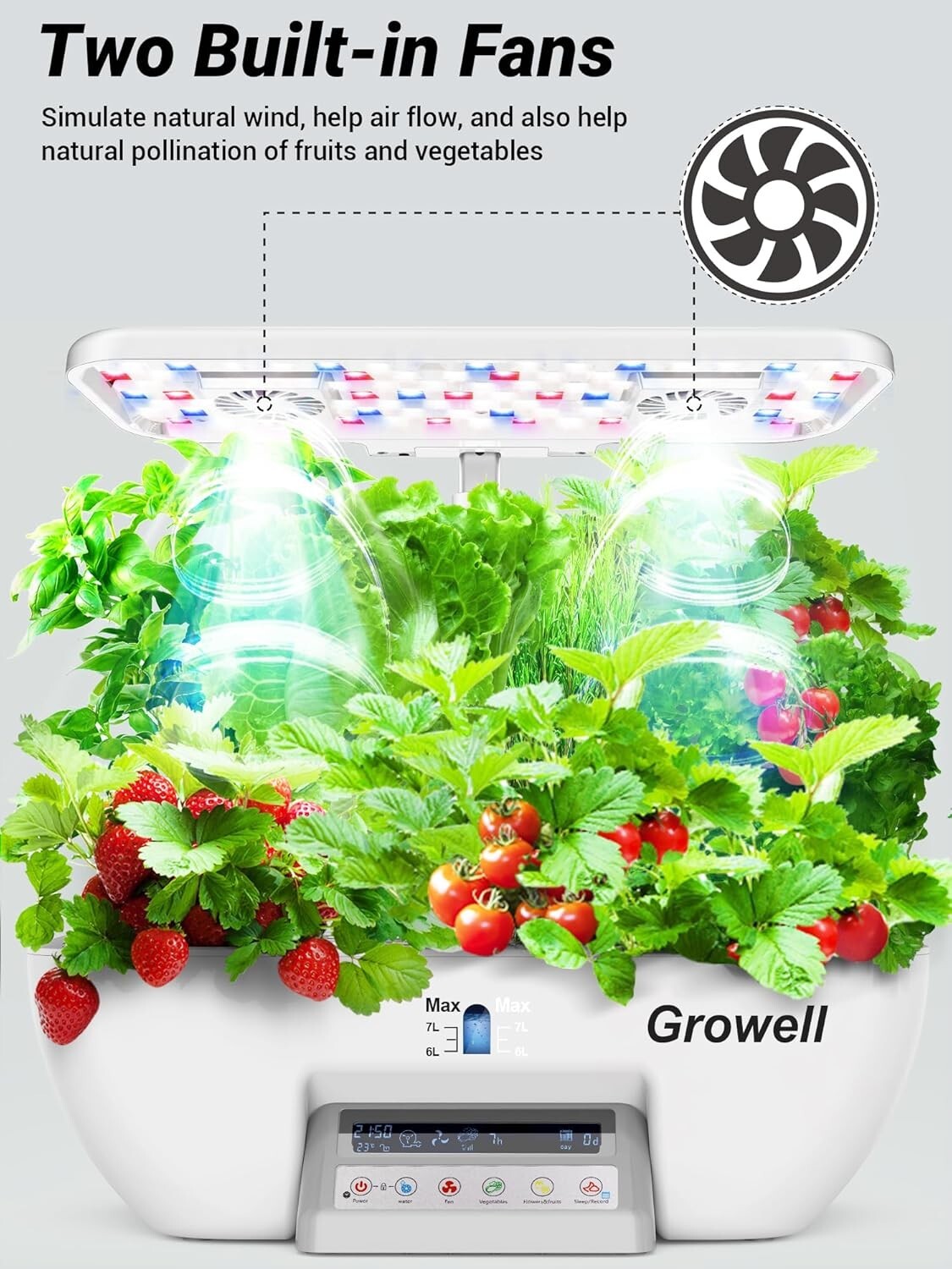 Modern Hydroponic Garden Kit with 28W LED Lights, 10L Tank & Child Lock Feature