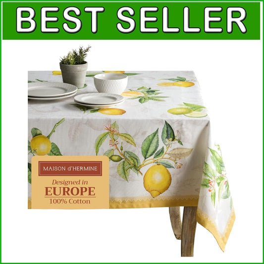 Elegant Leaf Pattern Tablecloth 60" x 120" in Limoncello – Perfect for Events