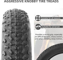 Load image into Gallery viewer, Heavy-Duty 20” Fat Bike Tires &amp; Tubes with Knobby Tread - Ideal for Any Terrain