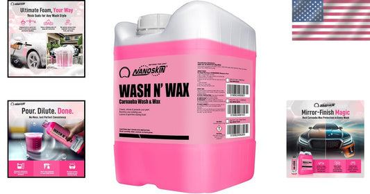 WASH N' WAX Car Wash Shampoo - 5 Gallons of Cherry-Scented Carnauba Clean
