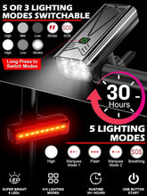 Load image into Gallery viewer, Stunning 800 Lumen USB Rechargeable Bike Lights Front &amp; Rear - Waterproof Design