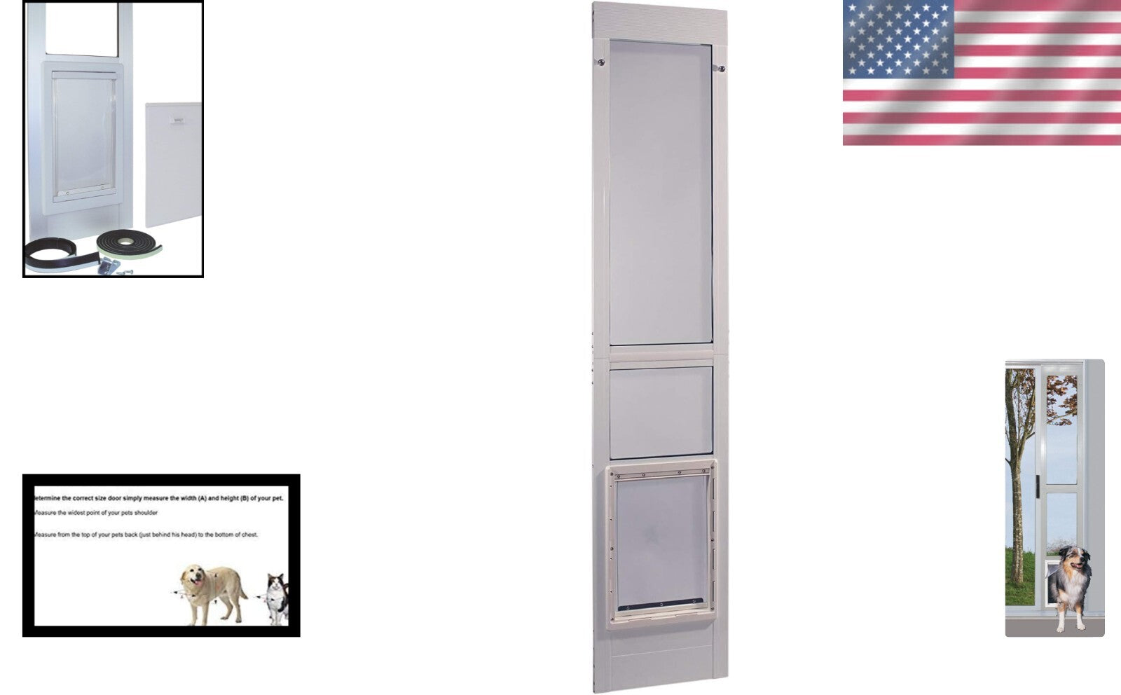 Elegant Modular Aluminum Pet Patio Door with Flexible Flap for Large Breeds
