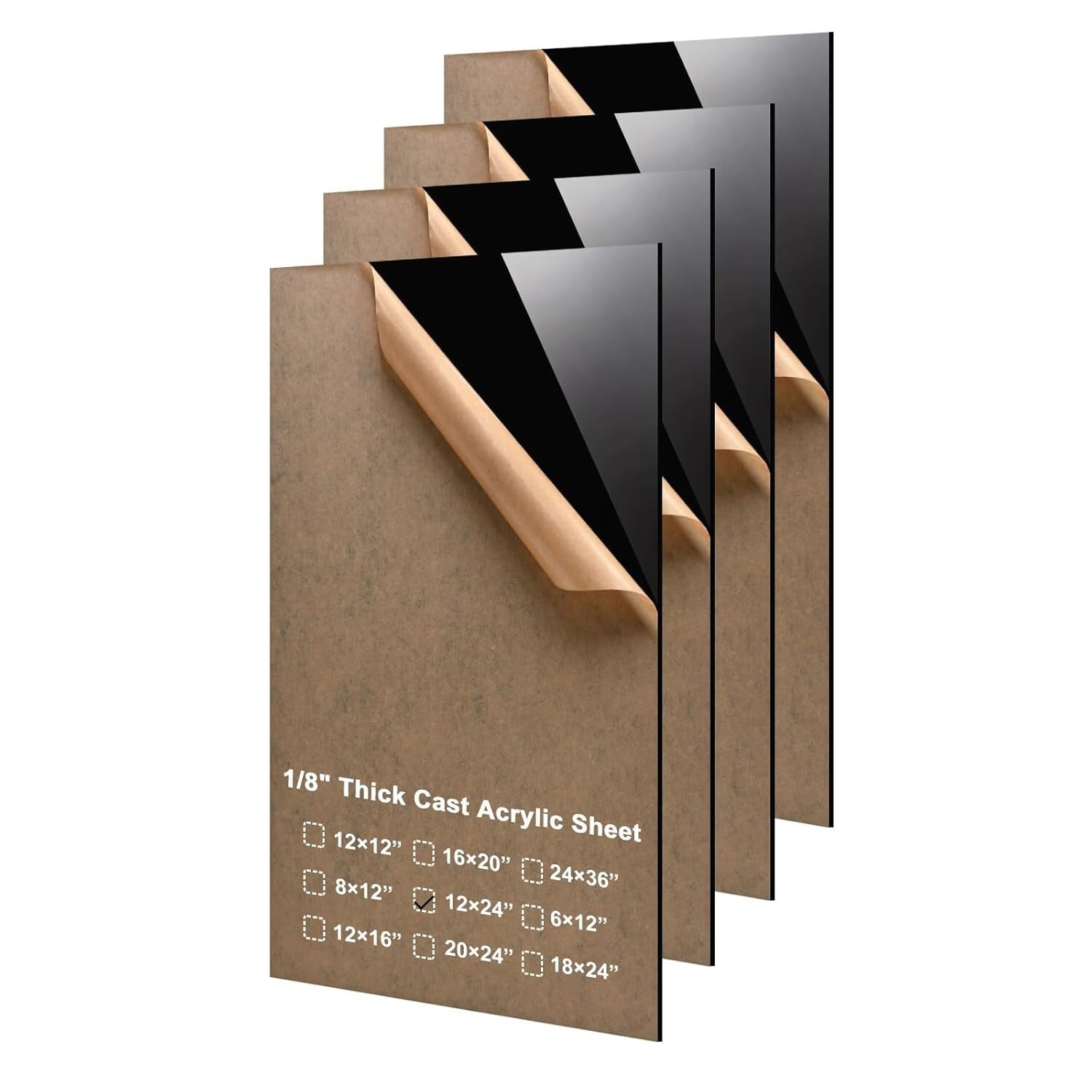 High-Quality 12x24 Plexiglass Black Acrylic Sheets - Perfect for Custom Projects