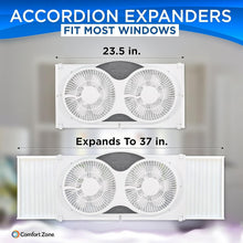 Load image into Gallery viewer, Versatile Smart 9-Inch Window Fan, 3 Speeds, Bug Screen &amp; Locking Expanders