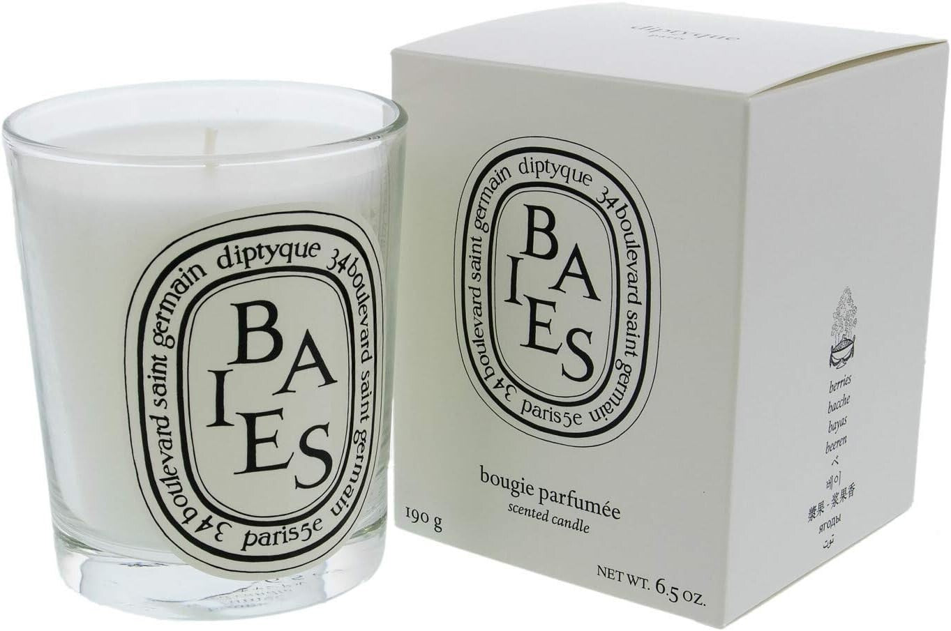 6.5 oz Baies Candle - Luxurious Blackcurrant & Rose Scent for Home Serenity