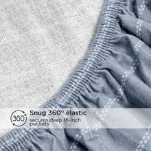 Load image into Gallery viewer, Ultra-Soft Brushed Cotton Flannel Sheet Set - Queen, Deep Pocket, Grey Stripes