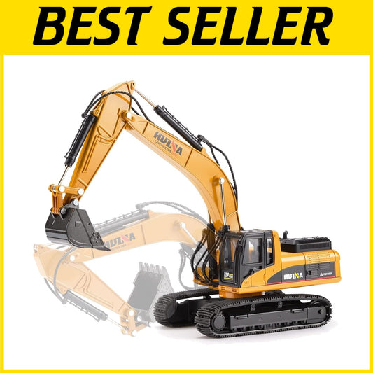 Diecast Construction Excavator - Realistic Metal Digger Toy for Boys & Kids
