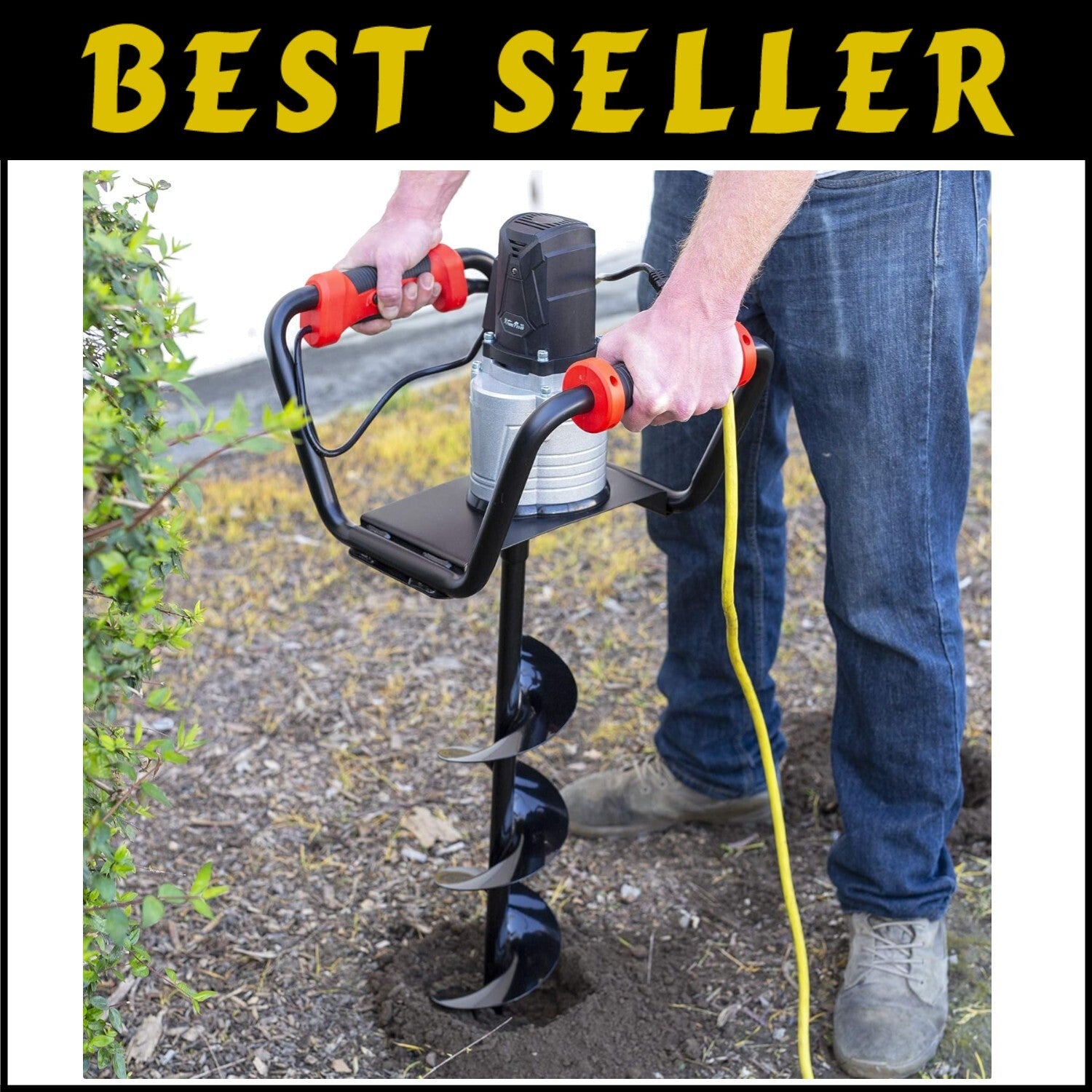 1500W Electric Post Hole Digger - 6" Auger for Effortless Planting and Fencing