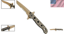 Load image into Gallery viewer, Lightweight Serrated Folding Knife with Desert Tan G10 Handle - Perfect for EDC