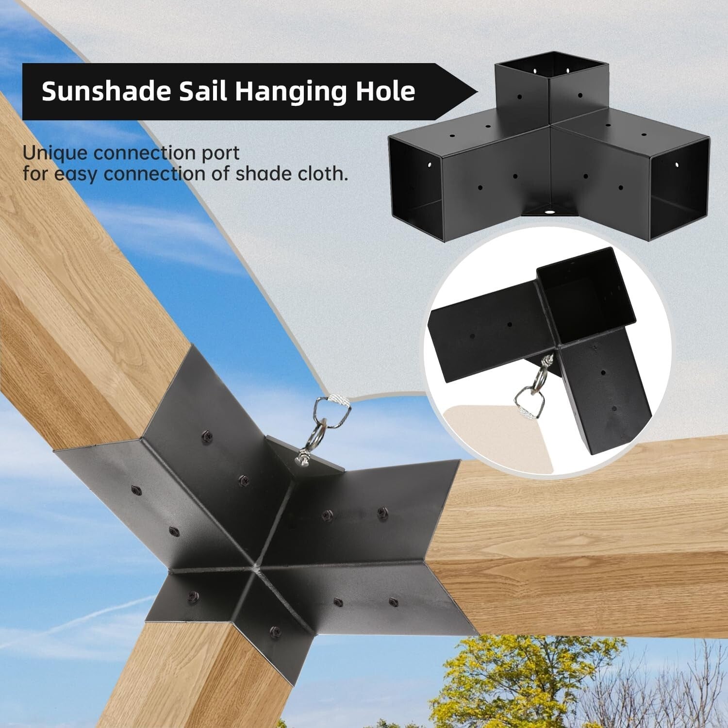 Heavy-Duty 3-Way Right Angle Corner Brackets for Elegant Gazebo Construction