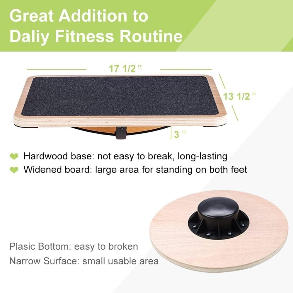 Advanced Rocker Balance Board - 350 lb Capacity, Ideal for Core & Rehab Training