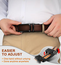 Load image into Gallery viewer, Men's Leather Ratchet Belts 2 Pack - Stylish and Adjustable Fit for Any Occasion