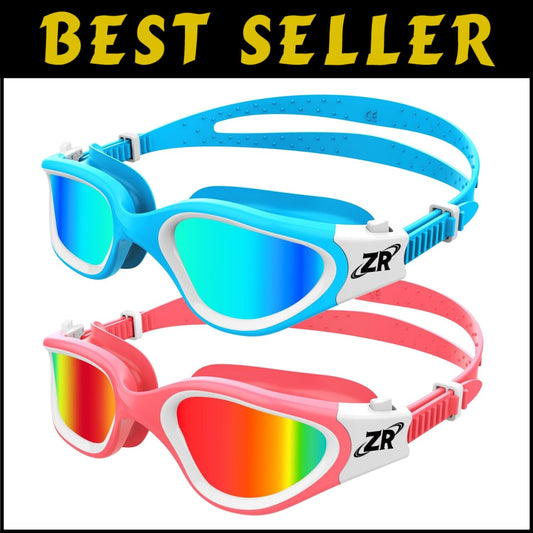 2 Pack Kids Swim Goggles with Enhanced UV & Anti-Fog Vision - Fun Styles Inside