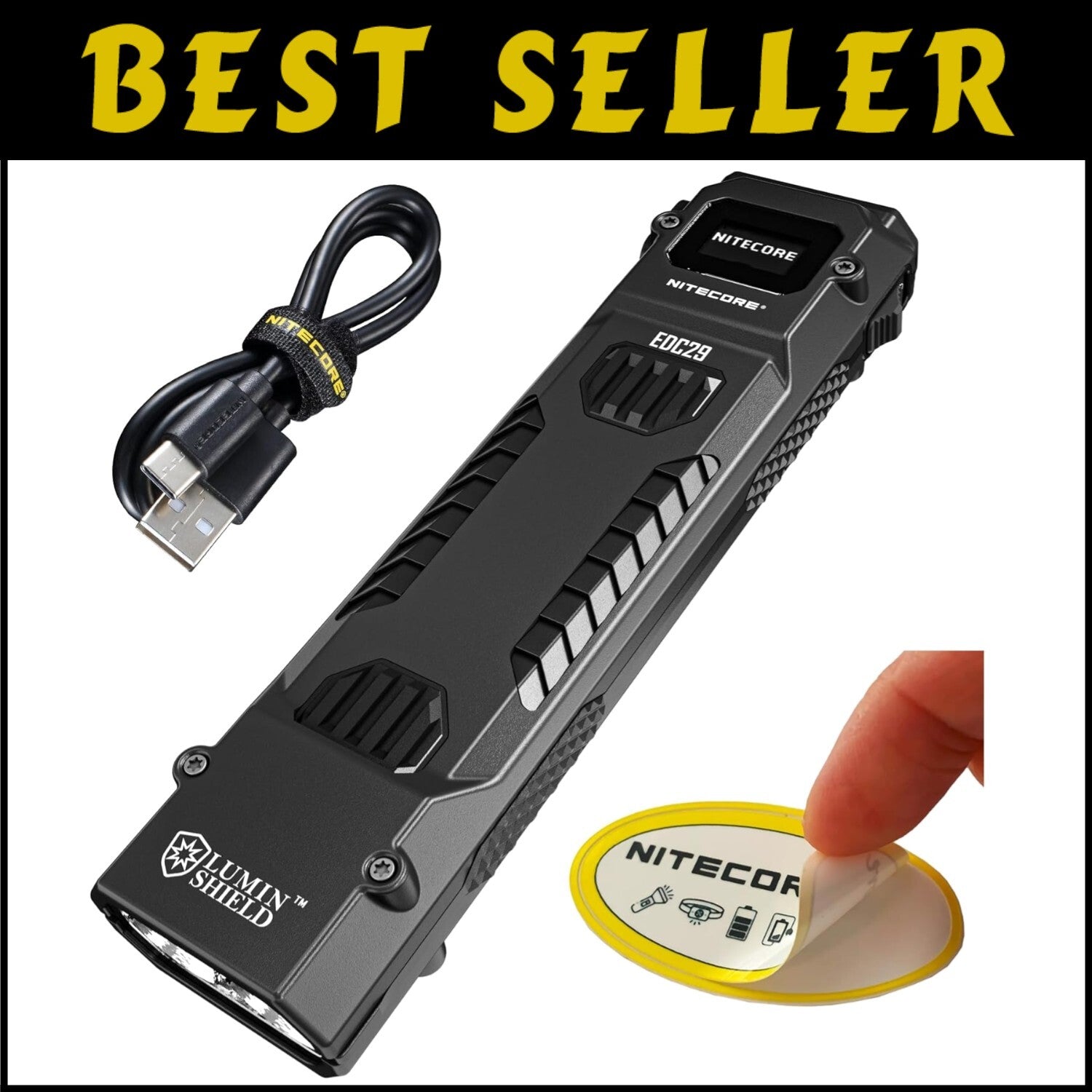 Portable 6500 Lumen Flashlight with Adjustable Light Modes and Digital Display