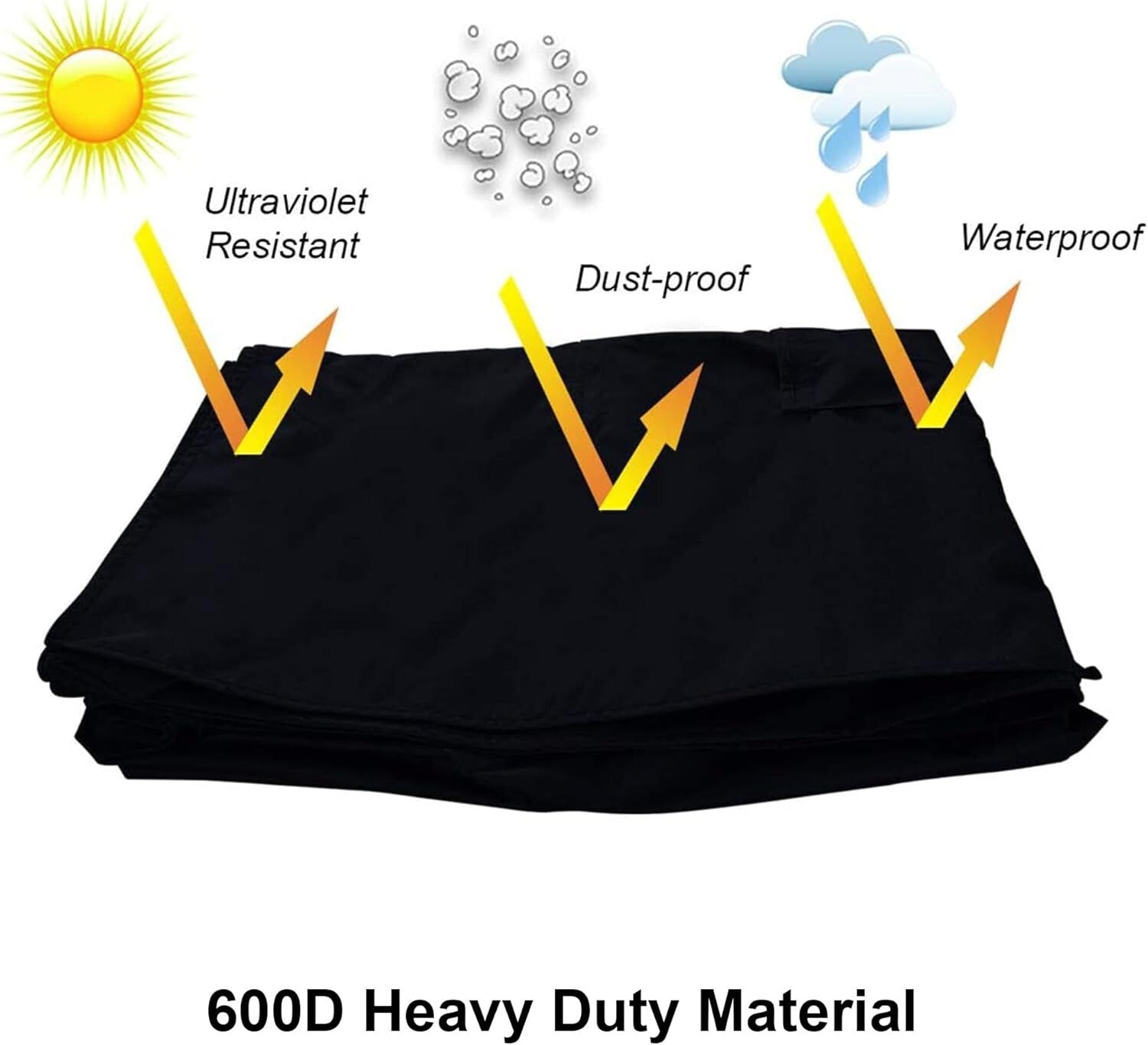 Lightweight Waterproof Outdoor TV Cover for 65-70 Inch TVs - Hook & Loop Closure