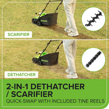 Load image into Gallery viewer, Multi-Function Lawn Dethatcher with 14-Inch Cutting Width &amp; 5 Depth Settings