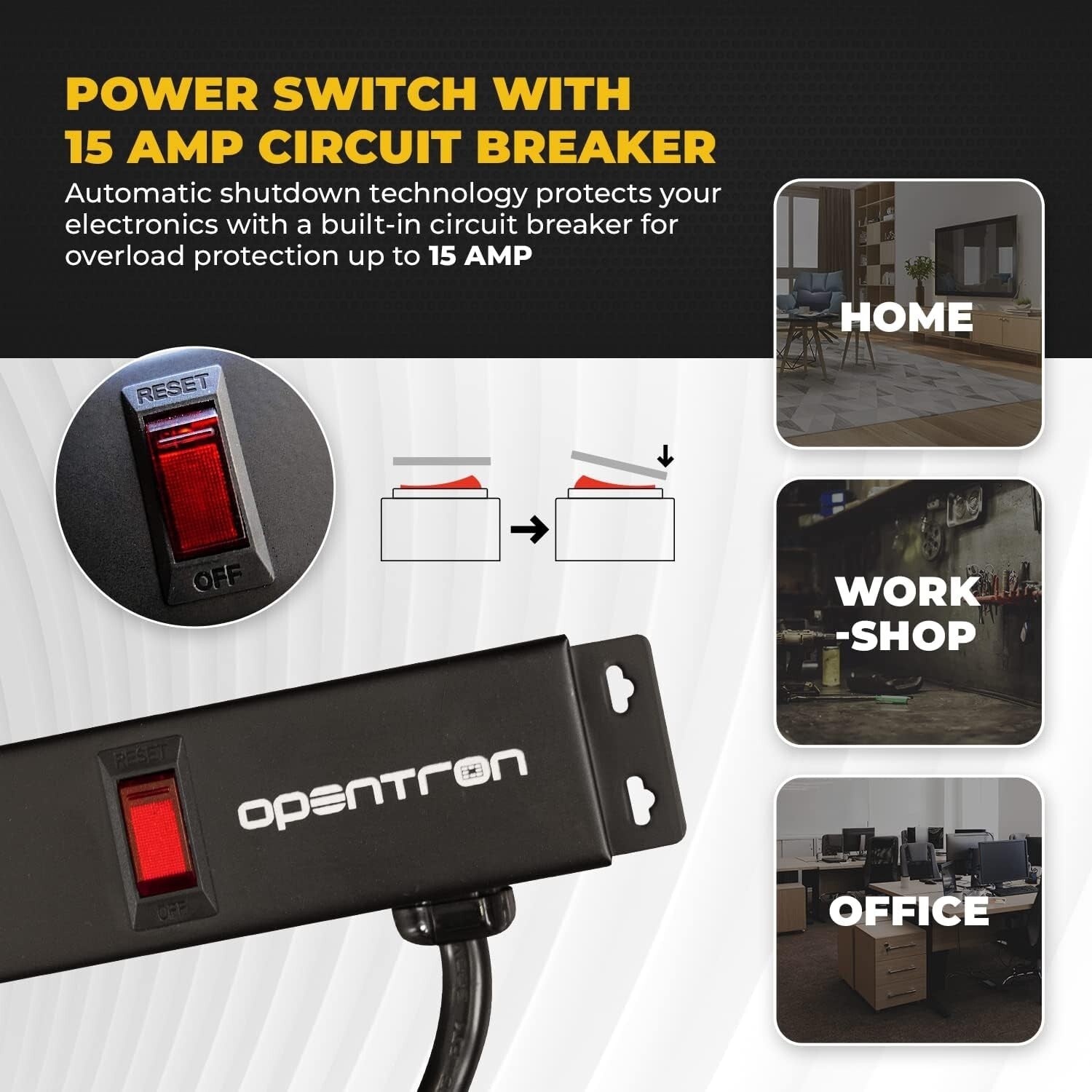 ETL Approved 9-Outlet Vertical Power Strip with 6ft Heavy-Duty Surge Protection