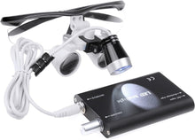 Load image into Gallery viewer, Professional 3.5X Dental Loupes with Adjustable Headlight &amp; Anti-Fog Features