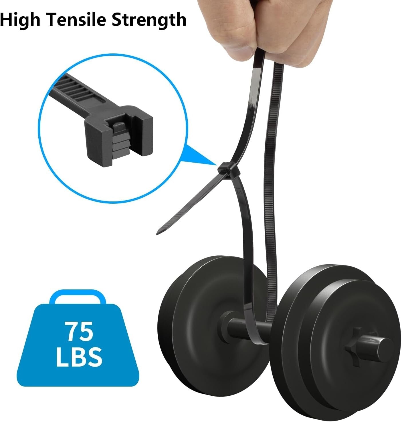 Durable 18 Inch Black Zip Ties - 1000 Pack With UV and Fireproof Properties