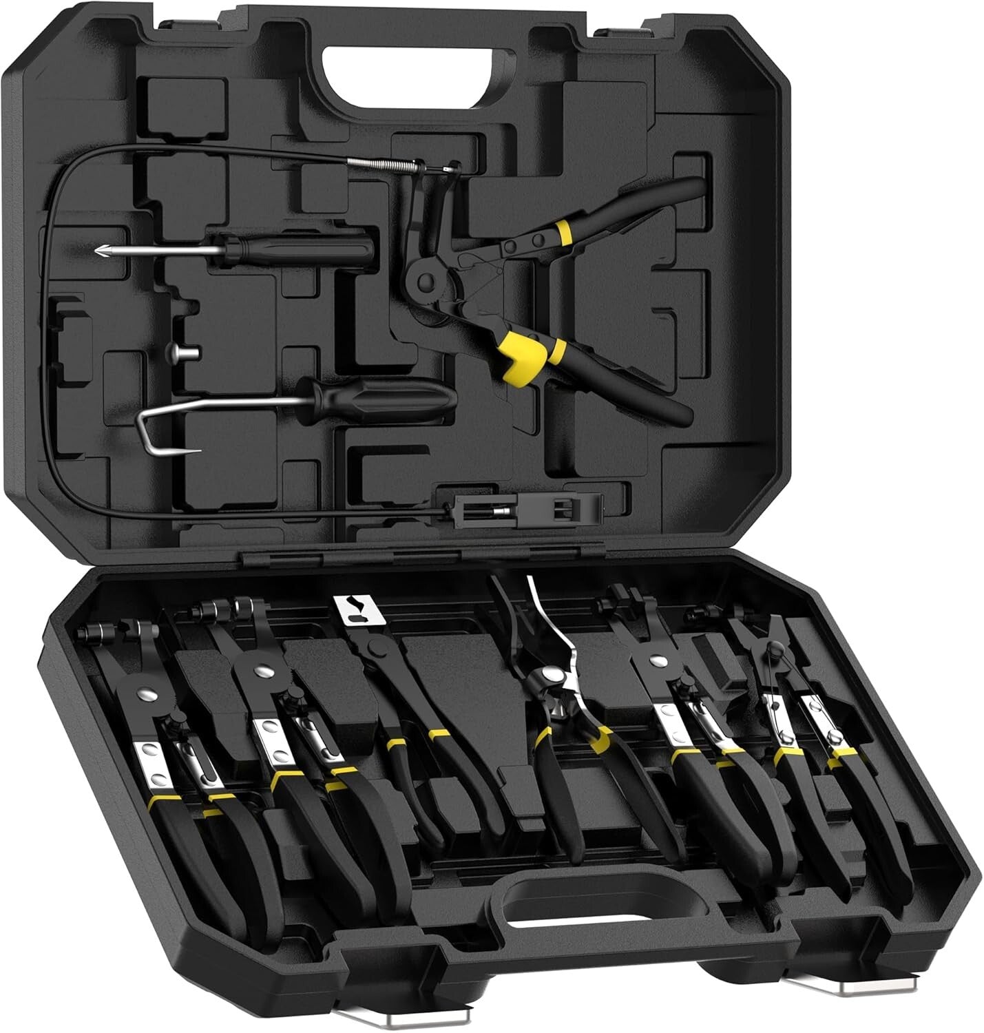 Durable Automotive 9-Piece Hose Clamp Tool Kit - Swivel Jaw & Clic-R Pliers