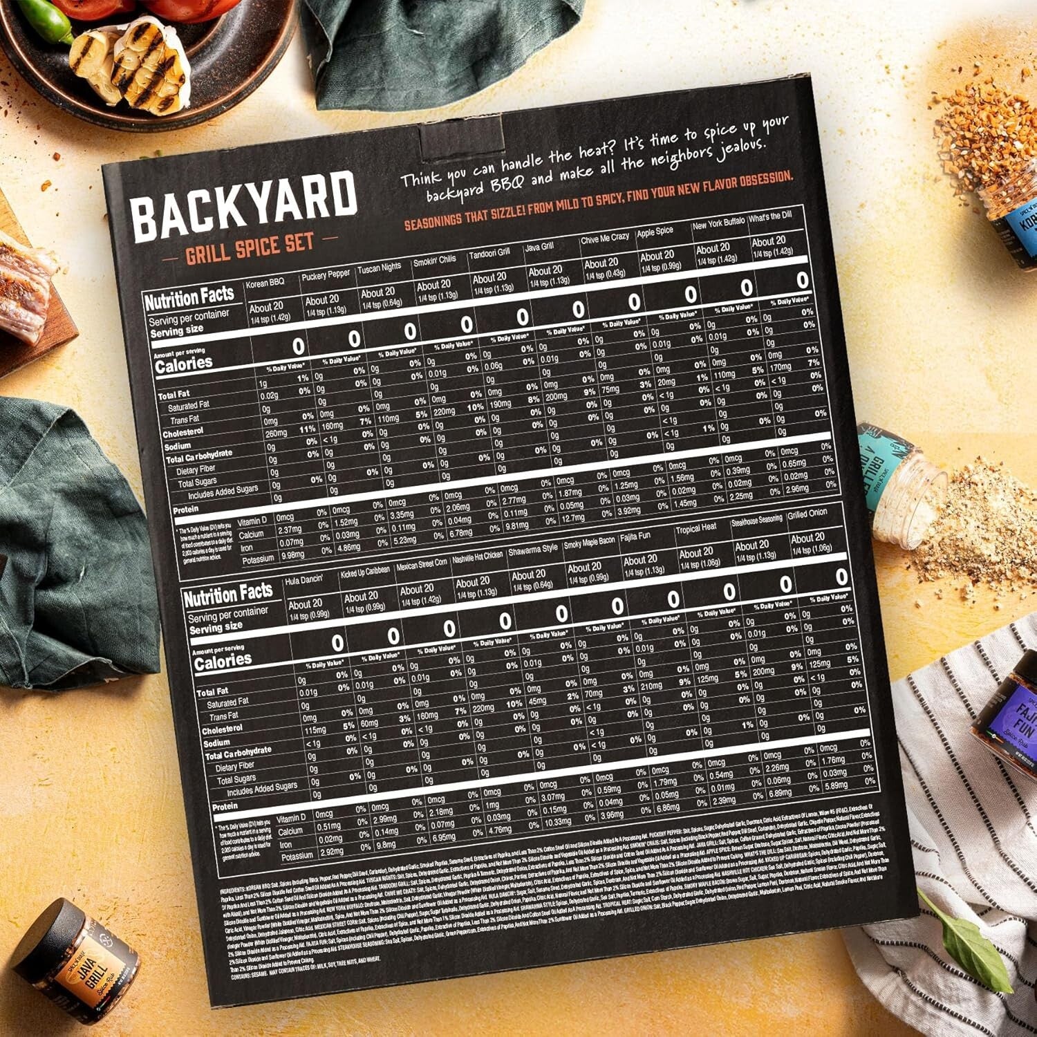 20 Bold Grill Spices & Seasonings - Unique BBQ Flavor Gift Set for All Levels