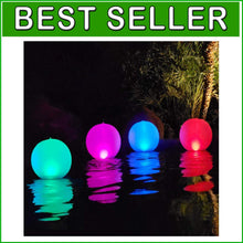 Load image into Gallery viewer, IP68 Waterproof Color Changing Solar LED Pool Lights - 14 Inch Inflatable Set