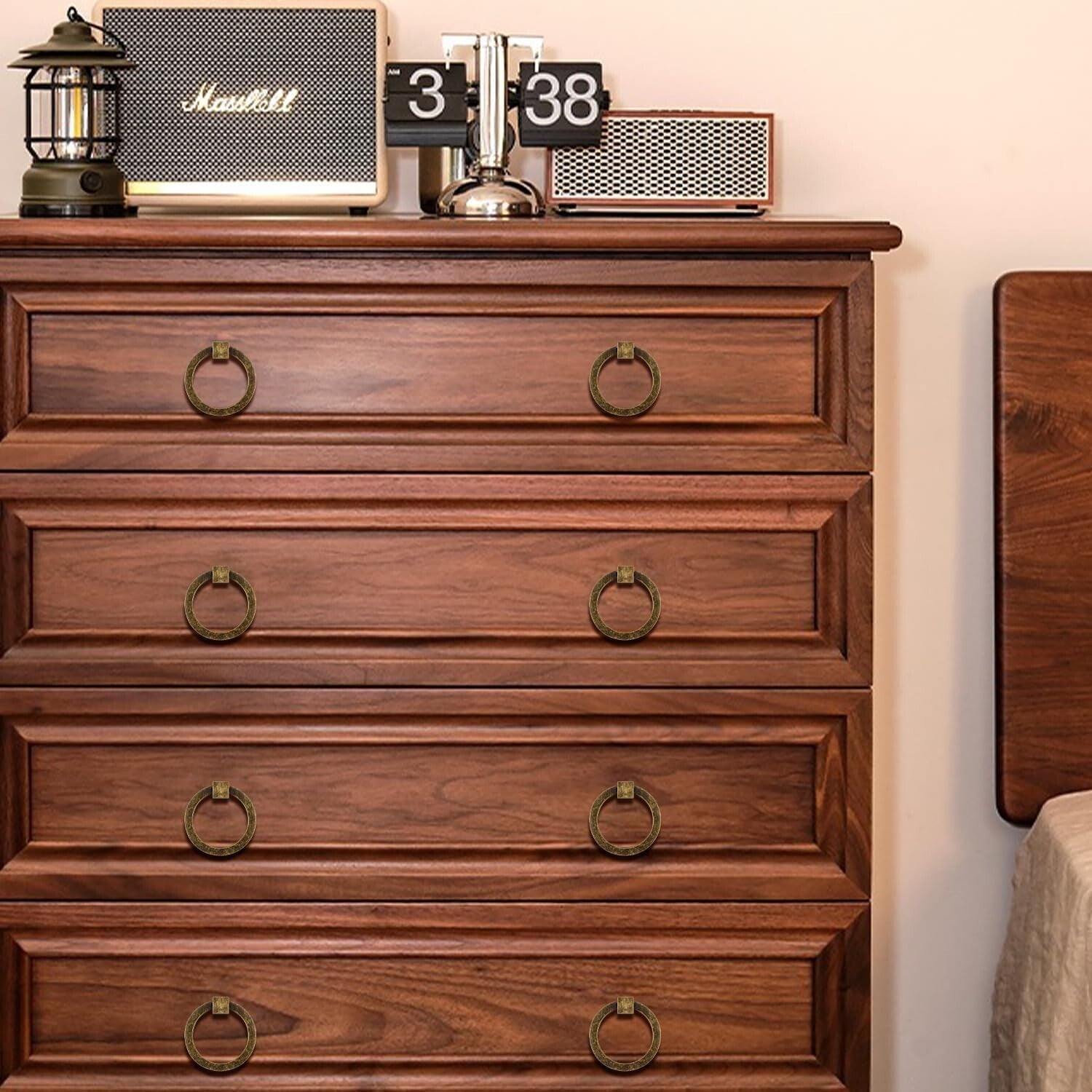 Elegant 12-Piece Antique Brass Round Pulls - Easy Install Cabinet Handles