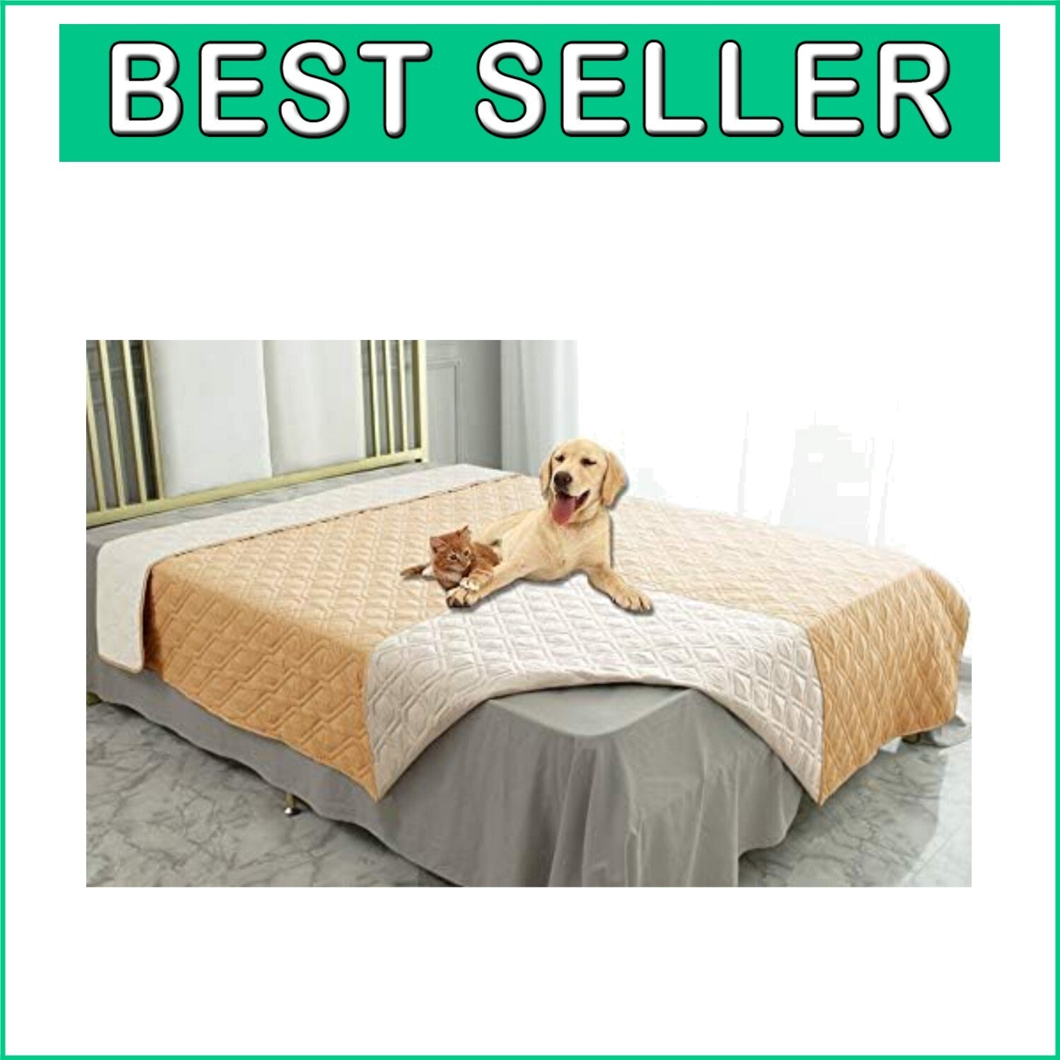 Elegant Waterproof Dog Blanket - Soft Reversible Cover for Bed & Sofa 120"x82"