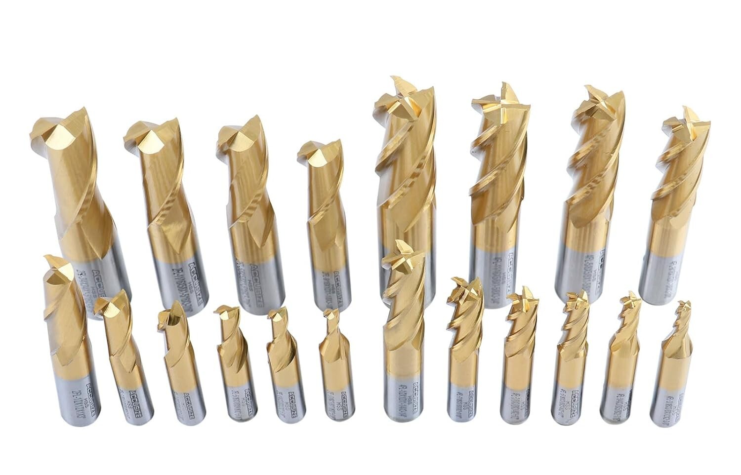 All-in-One 20 Pc HSS End Mill Set with 2 & 4 Flute Options, Up to 3/4'' Diameter
